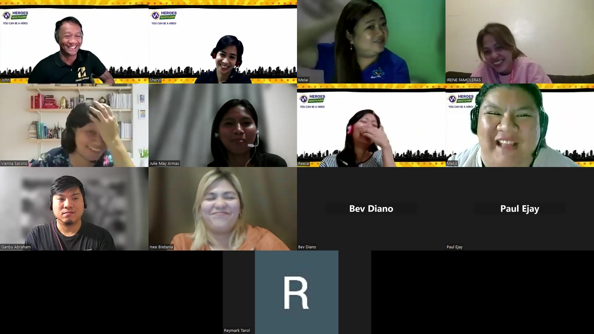 Zoom gallery view of VA Heroes Bootcamp participants