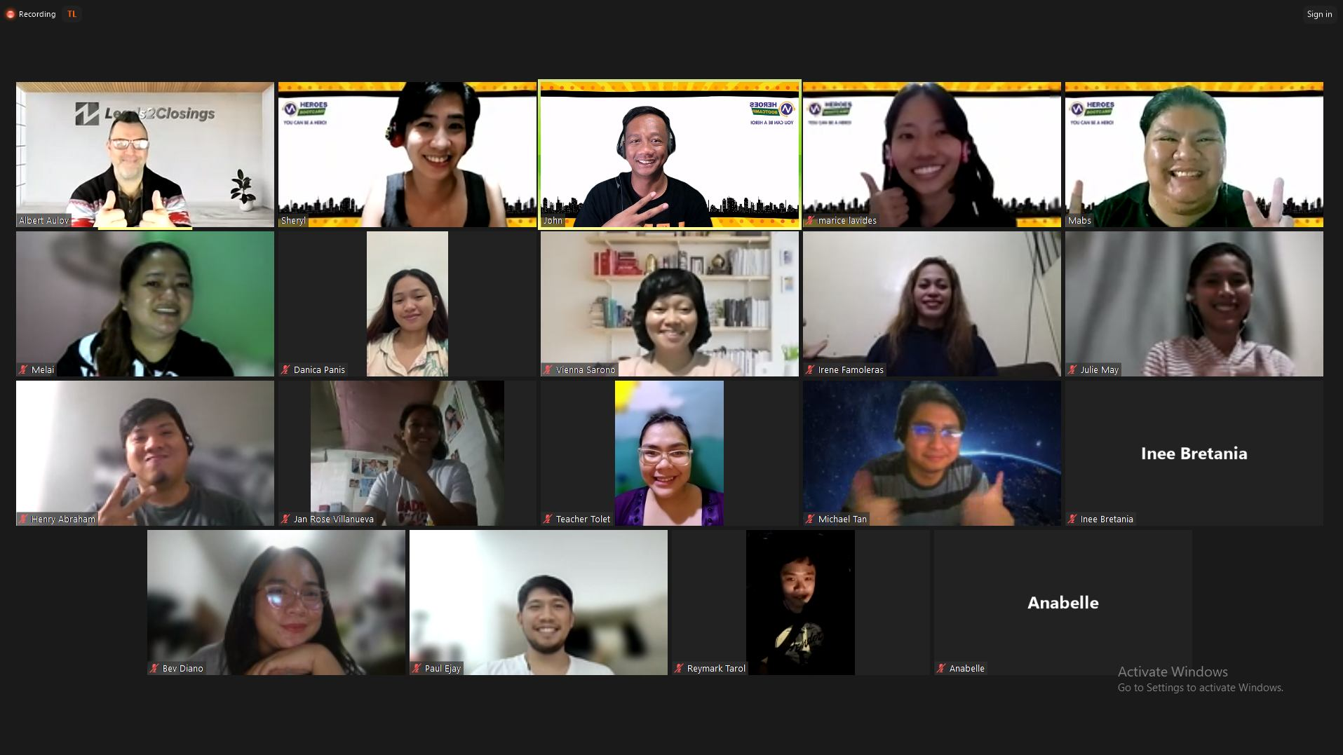 Live Zoom session with VA Heroes participants